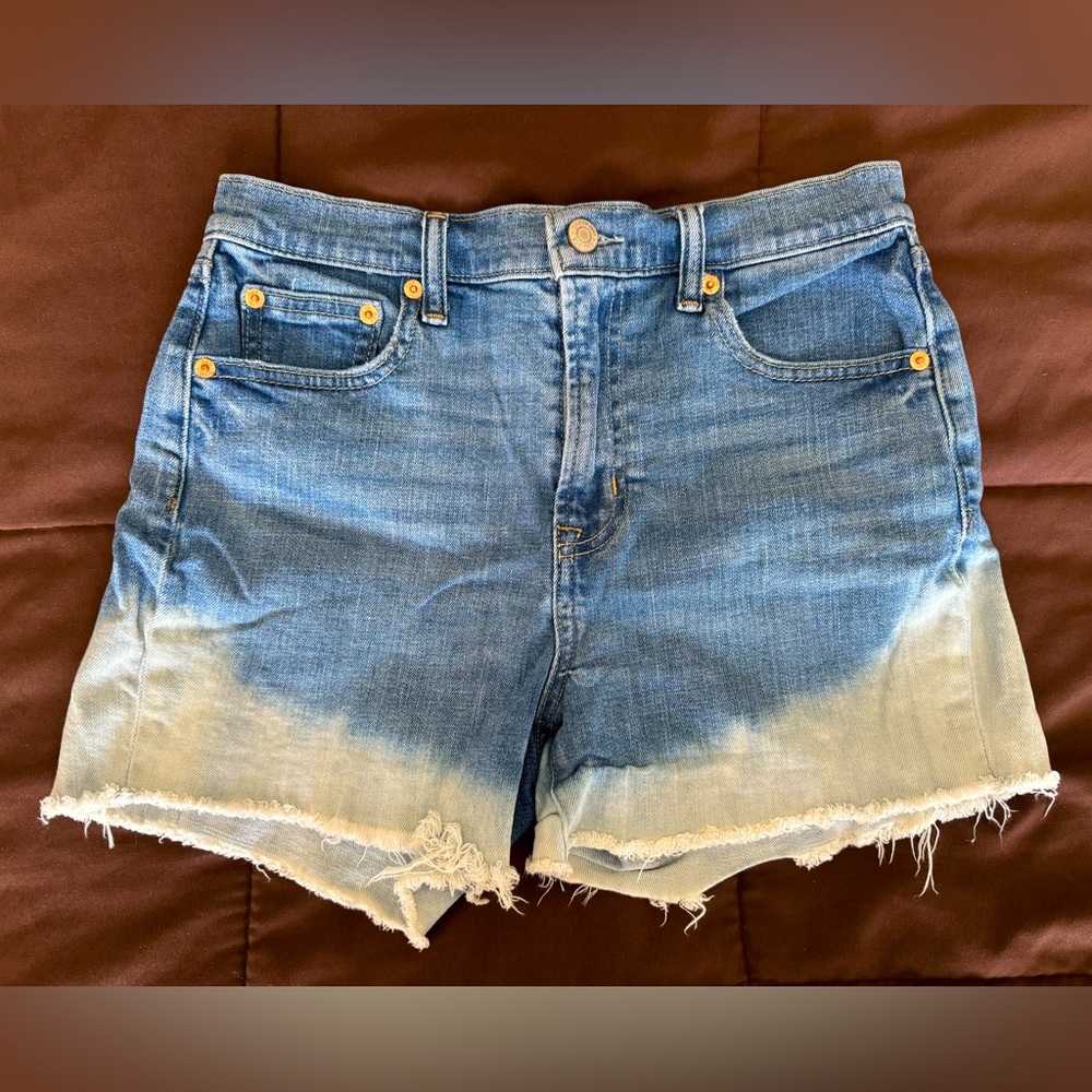 High Rise Ombré Denim Shorts